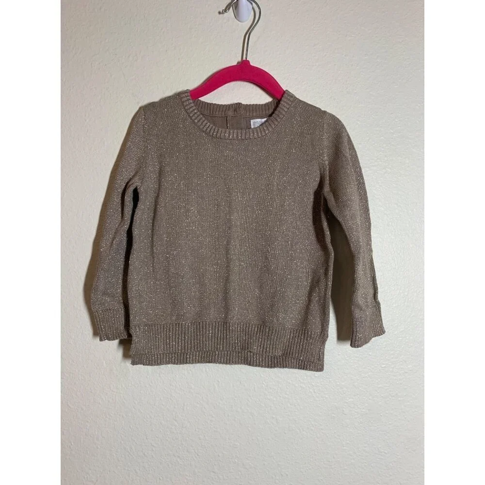 NWT Gymboree Sparkle Sweater Beige Winter Y2K Cozy Warm Toddler Girls Size 2T